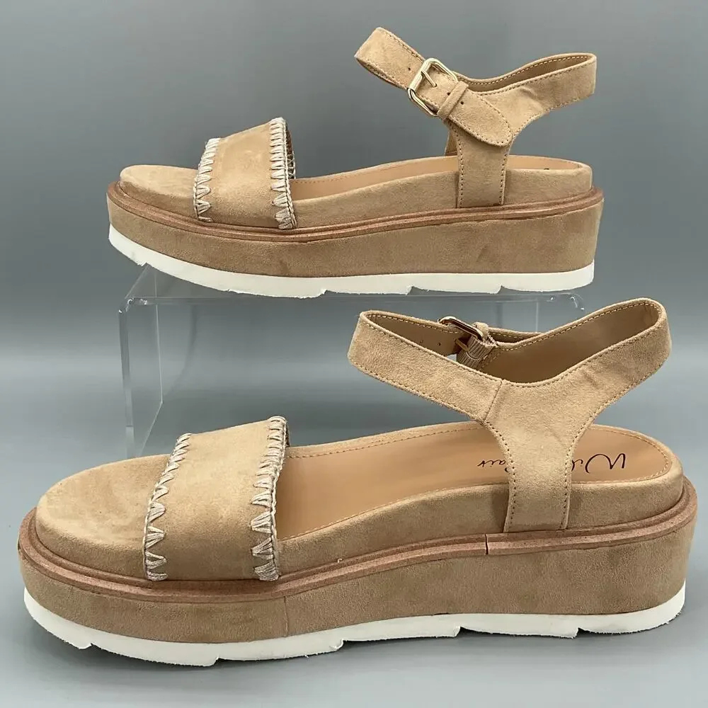 NEW Wild Pair Women’s Milliee Platform Sandals Tan Size 9.5M